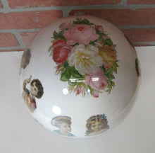 Load image into Gallery viewer, Antique Victorian Potichomania Gazing Blown Glass Ball Wooden Stand Girls Boys

