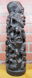 AFRICAN FOLK ART TREE OF LIFE Old Decorative Art Statue Artist Signed D ADAMSON