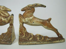 Load image into Gallery viewer, ART DECO ANTELOPE Bookends LITTCO FDRY Ornate Cast Iron Decorative Art Statues
