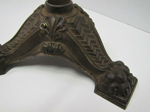 Antique 19c Victorian Cast Iron Flag Pole Holder exquisite ornate clawed feet
