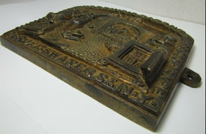 HERRING'S FIREPROOF SAFE p1852 NEW YORK Antique Bronze Safe Plaque Sign Ornate