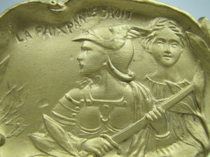 La Paix Par Le Droit Peace Through Law Ornate Antique Decorative Arts Tray