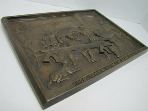 1930s DEHLS & STEIN NEWARK NJ Bar Pub Tavern Scene Bronze Plaque Sign Ornate