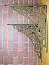Load image into Gallery viewer, Art Nouveau Cast Iron Large Brackets 19c Decorative Arts Architectural Hardware
