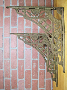 Art Nouveau Cast Iron Large Brackets 19c Decorative Arts Architectural Hardware