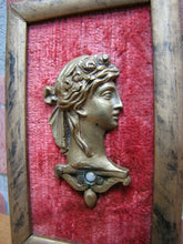 Load image into Gallery viewer, Antique Brass Beautiful Maiden Flowers in Hair Decorative Arts Element Framed
