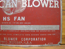 Load image into Gallery viewer, AMERICAN BLOWER Corp Detroit Michigan USA HS FAN Nameplate Equipment Ad Sign
