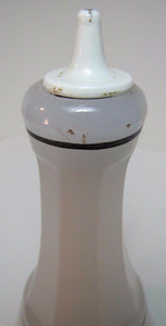 Antique TOILET WATER Opalescent Ribbed Bottle Apothecary Drug Store Barber Shop