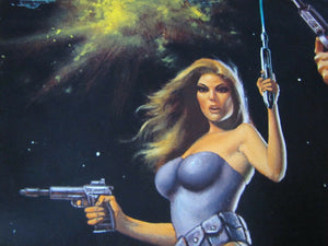 1980s CompuServe MEGAWARS Video Game Promo Poster Crush the Kryon Empire