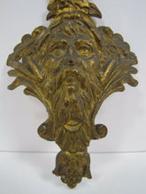 Load image into Gallery viewer, POSEIDON TRIDENT Antique 19c Brass Decorative Art Architectural Hardware Element
