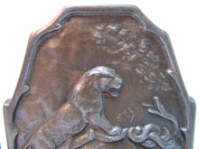 Load image into Gallery viewer, 1920s TIGER &amp; SNAKE CONNECTICUT FOUNDRY Art Deco Era Cast Iron Decorative Arts Bookends
