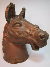 Load image into Gallery viewer, Vintage Cast Metal Horse Head Mold large ornate carousel toy industrial artwork
