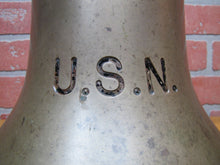 Load image into Gallery viewer, USN UNITED STATES NAVY Old BRASS NICKEL PLATED Retired Nautical Ships Boat Bell
