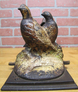 Antique QUAIL Birds Cast Iron Double Sided BOOT SCRAPER BB BUTT Maryland