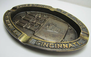 AMERICAN OIL PUMP & TANK Co CINN OHIO USA Old Cast Iron Advertising Tray Ashtray