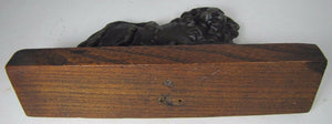 Antique Lion Decorative Art Cast Metal Wooden Base Doorstop Statue d1835