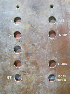 Elevator Panel Old Architectural Building Hardware Element Bronze Brass