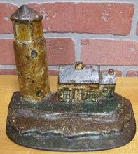 Load image into Gallery viewer, LIGHTHOUSE Antique Cast Iron Keepers Home Figural Doorstop Decorative Art Statue
