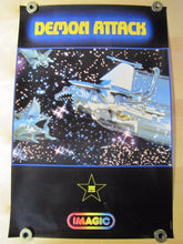 Load image into Gallery viewer, Original 1982 DEMON ATTACK Video Game Promo Poster IMAGIC Atari 2600 printed USA
