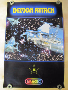 Original 1982 DEMON ATTACK Video Game Promo Poster IMAGIC Atari 2600 printed USA