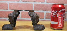 Load image into Gallery viewer, 19c Bronze LION HEAD Paw Feet Exquisite Ornate Pair Architectural Hardware
