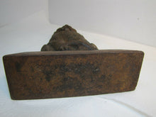 Load image into Gallery viewer, Antique Cast Iron Black Cat Doorstop large heavy old ornate details scary stare
