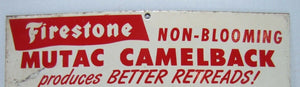 1940s FIRESTONE TIRES Advertising Sign Gas Station Repair Shop Retread Mold