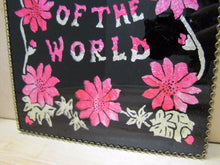 Load image into Gallery viewer, JESUS IS THE LIGHT OF THE WORLD Old Reverse Glass Foil Folk Art Sign Plaque
