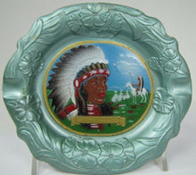 Load image into Gallery viewer, Old Native American Indian Chief Warrior Tee Pee Tray ornate Western Americana
