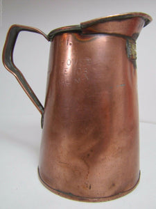 L&M GOLDSTICKER FULTON St NY Antique Copper Liquor Beer Measure Pre Prob c1900