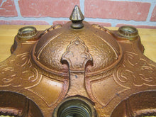 Load image into Gallery viewer, Antique Cast Iron Ceiling Light Fixture Decorative Arts and Crafts Gothic Lamp

