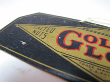 Load image into Gallery viewer, Antique GOLDEN GLOW Salted Nuts Nut Products Advertising Sign small tin peanuts
