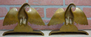 Antique Perched Eagle 13 Star James Graham Co New Haven Conn USA Bronze Bookends