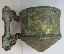 Load image into Gallery viewer, Antique Oil Lamp Wall Mount Bracket unique early bronze copper ornate detailing
