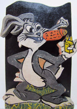 Load image into Gallery viewer, BUGS BUNNY SMOKING CARROT CIGAR Folk Art Wooden Bookend Decorative Art Statue
