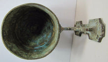 Load image into Gallery viewer, Antique Oil Lamp Wall Mount Bracket unique early bronze copper ornate detailing
