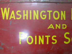 Old WASHINGTON EXPRESS and POINTS SOUTH RailRoad Station Train Sign 2x side RR