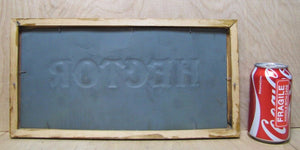 SMOKE HECTOR 5c HAVANA CIGARS c1920 Embossed Tin Advertising Sign MILD & FRAGRANT