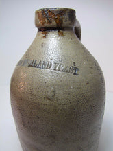 Load image into Gallery viewer, BOSTON HIGHLAND YEAST Antique Small Stoneware Pottery Jug Impressed Lettering
