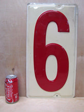 Load image into Gallery viewer, Gas Station Price # 9 Sign original vtg embossed large metal number nine six 9/6
