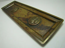 Load image into Gallery viewer, Art Nouveau Antique Decorative Arts Bronze Tray Ornate Flowers Desk Dresser

