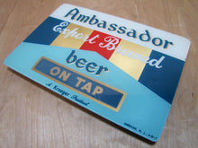 Load image into Gallery viewer, Old Ambassador beer Sign &#39;On Tap&#39; Krueger Prod Newark NJ Bar Pub Tavern Display
