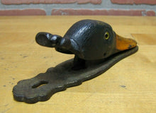Load image into Gallery viewer, Antique Cast Iron Duck with Glass Eyes Paperclip Paperweight Decorative Desk Art
