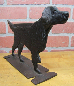 POINTER SETTER HUNTING DOG Cast Iron Boot Scraper Figural Door Stop Cabin Statue