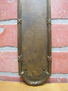 Antique Brass Door Push Plate Architectural Hardware Element