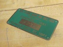 Load image into Gallery viewer, 1941 CHICAGO HAY STRAW GRAIN FEED Brass Sign Plate License Nameplate Tag WW2 era
