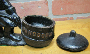 Antique Cast Iron PANGBORN Foundry Worker Doorstop Decorative Art Statue