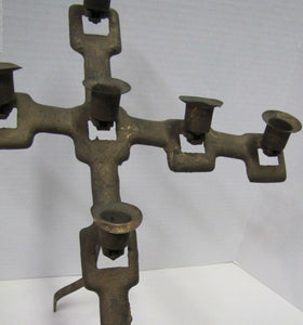 NAVAL CHAPEL ANCHOR Antique Folk Art Candlestick Holder Ship Boat Nautical Sixteen Candle Holder