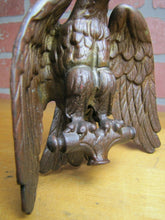 Load image into Gallery viewer, Antique Perched Eagle Topper Finial Ornate Bronze Brass Hardware Element
