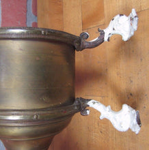 Load image into Gallery viewer, 19c PAGE BROS &amp; Co BOSTON MASS Brass Bronze Oil Lamp Holder Bracket RR Ship
